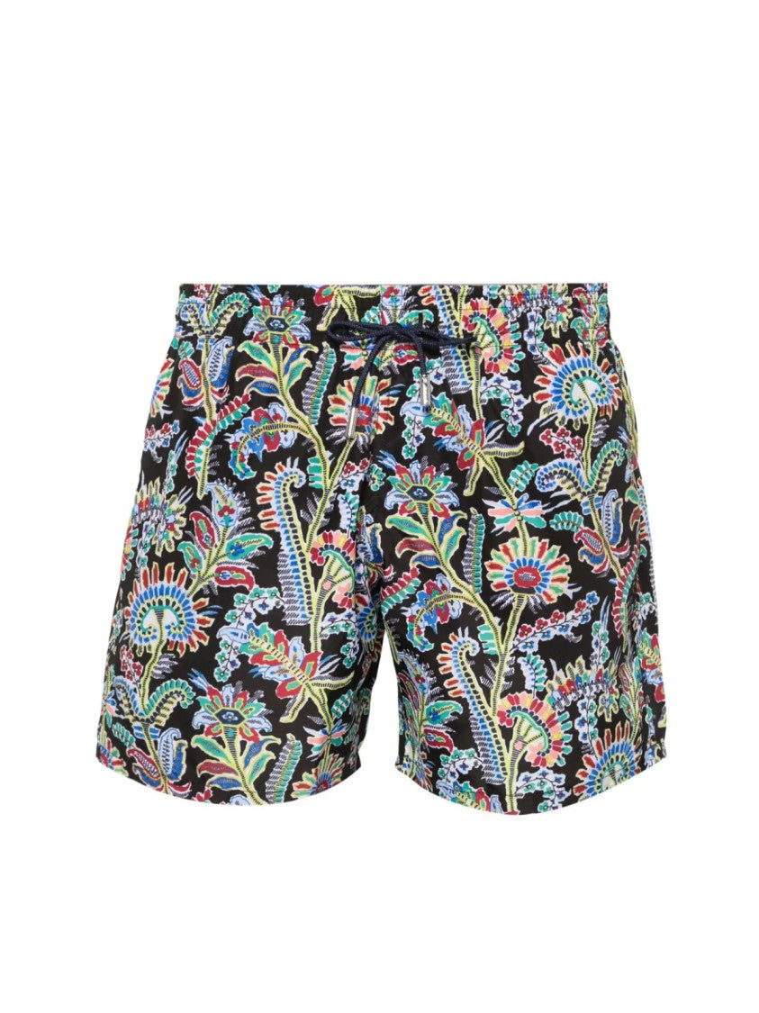 Etro Paisley Print Logo Swim Shorts