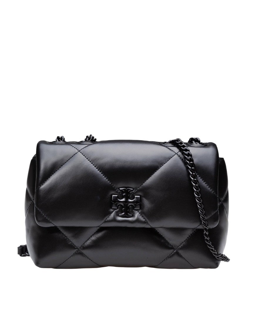 Tory Burch Black Kira Diamond Quilted Leateher Shoulder Bags