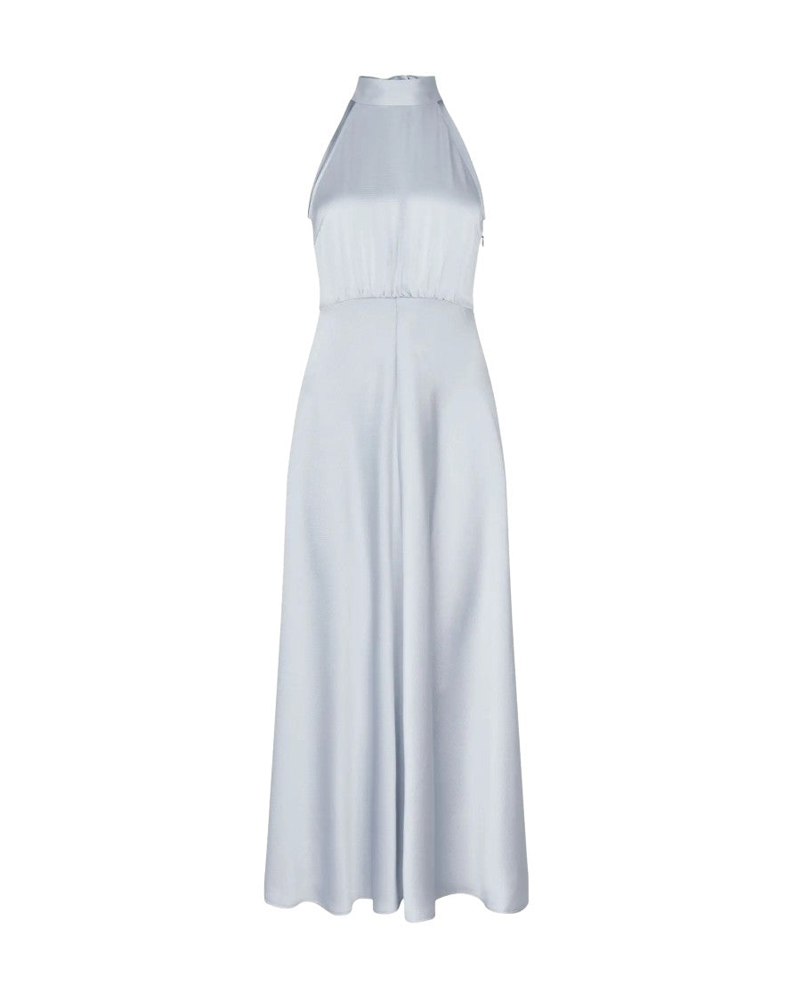 Samsøe Samsøe Midi Satin Dress With Flared Skirt And Halter Neckline