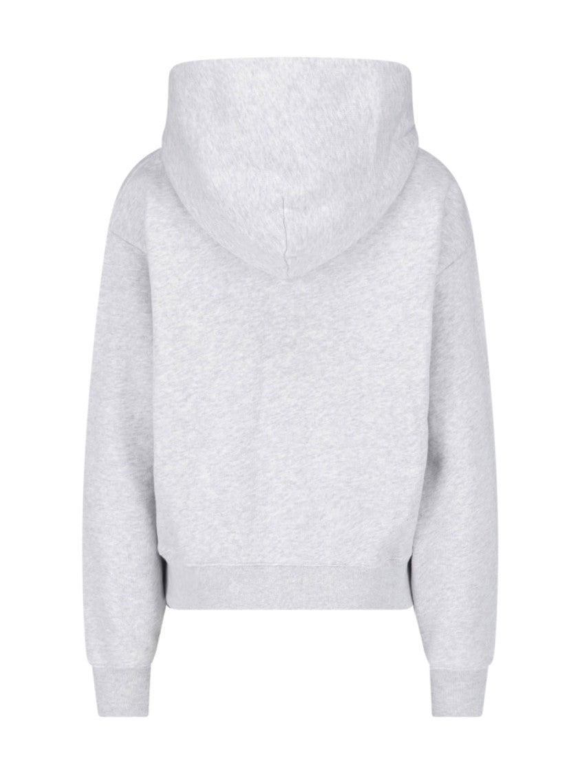 Sporty And Rich Grey Drop Shoulders Cotton-Blend Hoodie