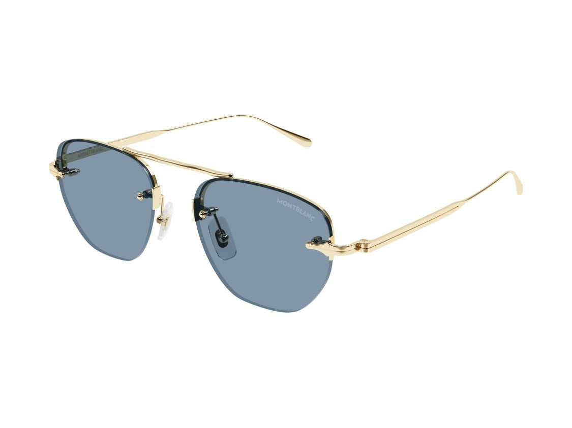 Montblanc Gold Mb0404s Rimless Double Bridge Sunglasses