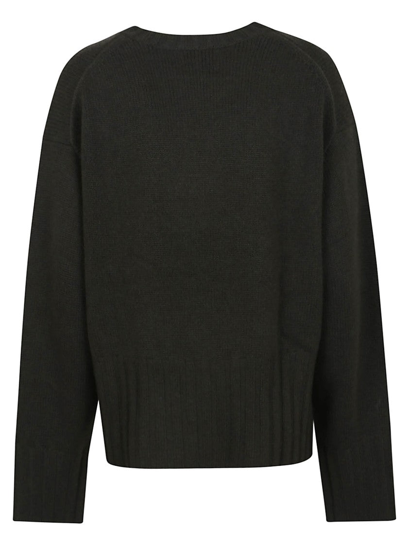 Allude Ribbed Currant Sweater With Round Neck