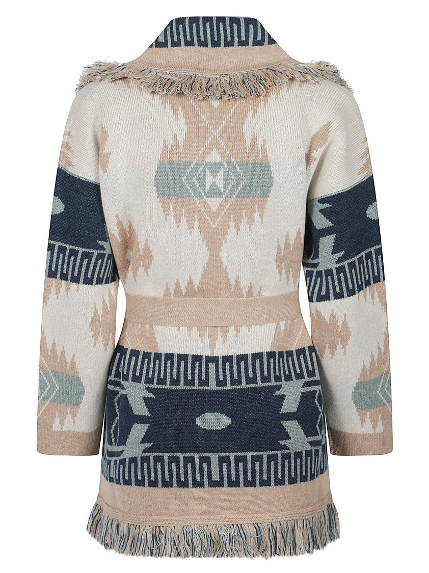 Alanui Icon Jacquard Shawl Collar Cashmere Cardigan