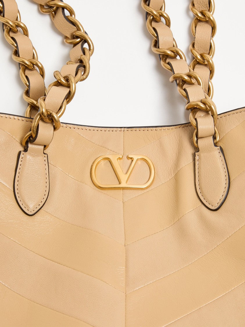 Valentino Black Laseine Chevron Quilted Nappa Tote
