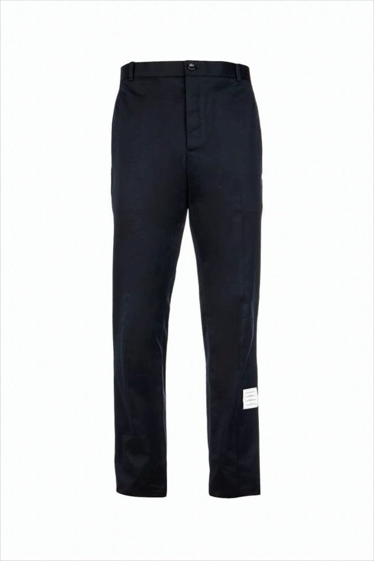 Thom Browne Tailored Straight Pants With Classic Waistband And Subtle Logo Detail