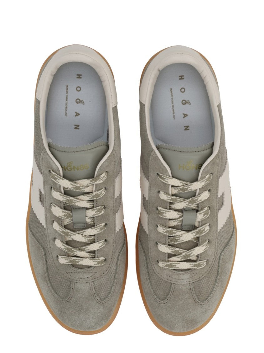 Hogan Neutrals Cool Side Stitched Logo Suede Sneakers