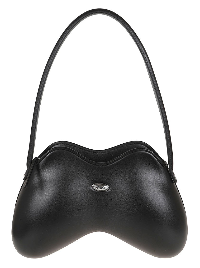Diesel Sculptural Black Polyurethane Shoulder Bag