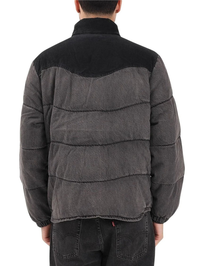 Levi's Grey/Black Padded Velvet Accent Cotton Denim Jacket