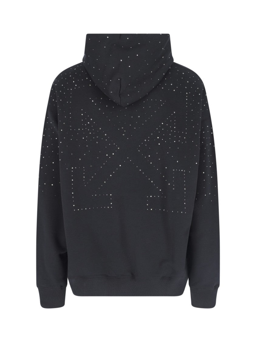 Off-White Black Logo Crystal Hoodie