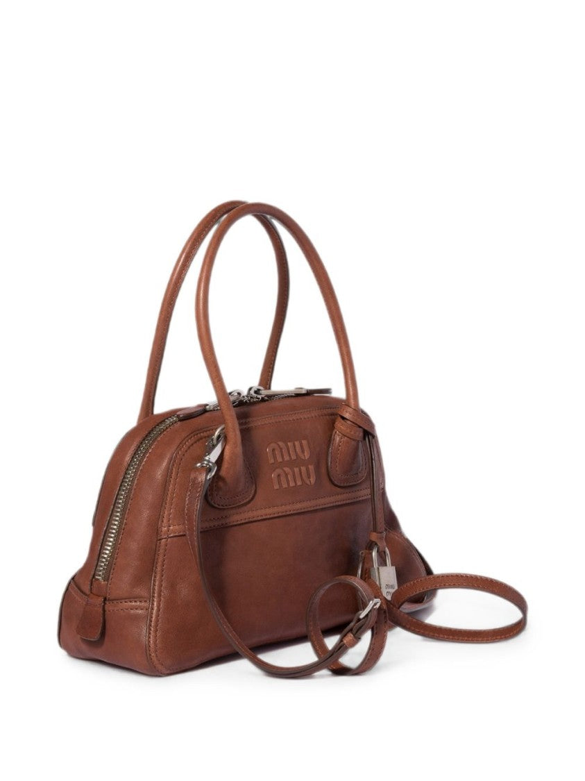 Miu Miu Small Nappa Leather Bag With Structured Silhouette And Hardware Accents