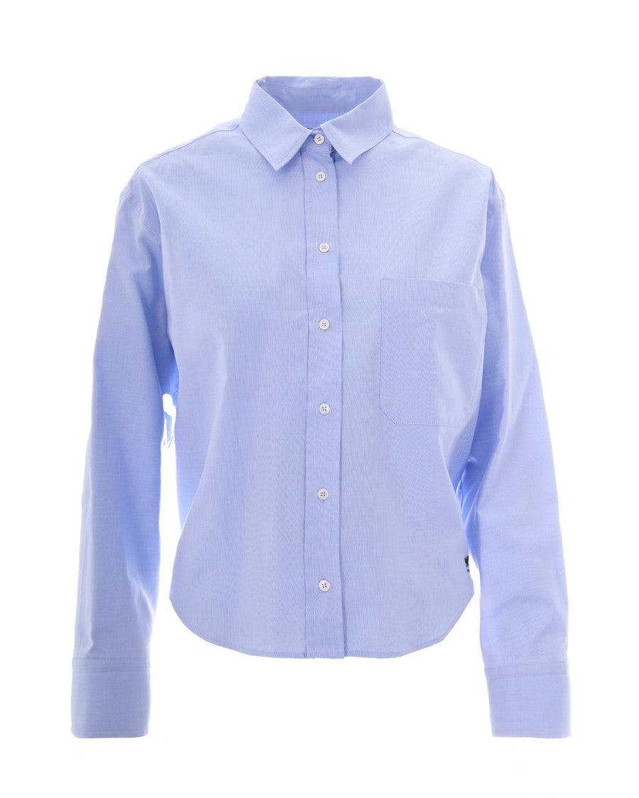 Max Mara Organic Cotton Straight-Cut Embroidered Logo Shirt