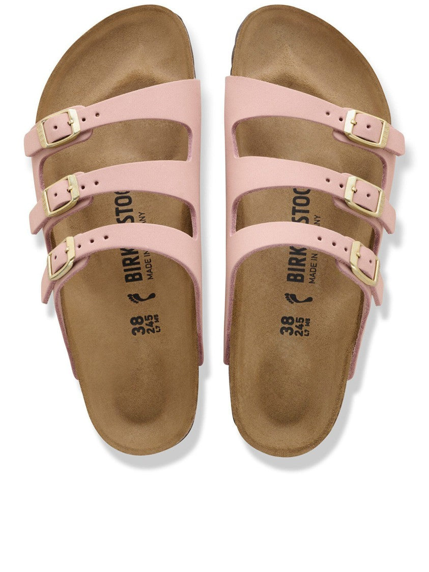 Birkenstock Florida Slip On Gold Buckle Sandals