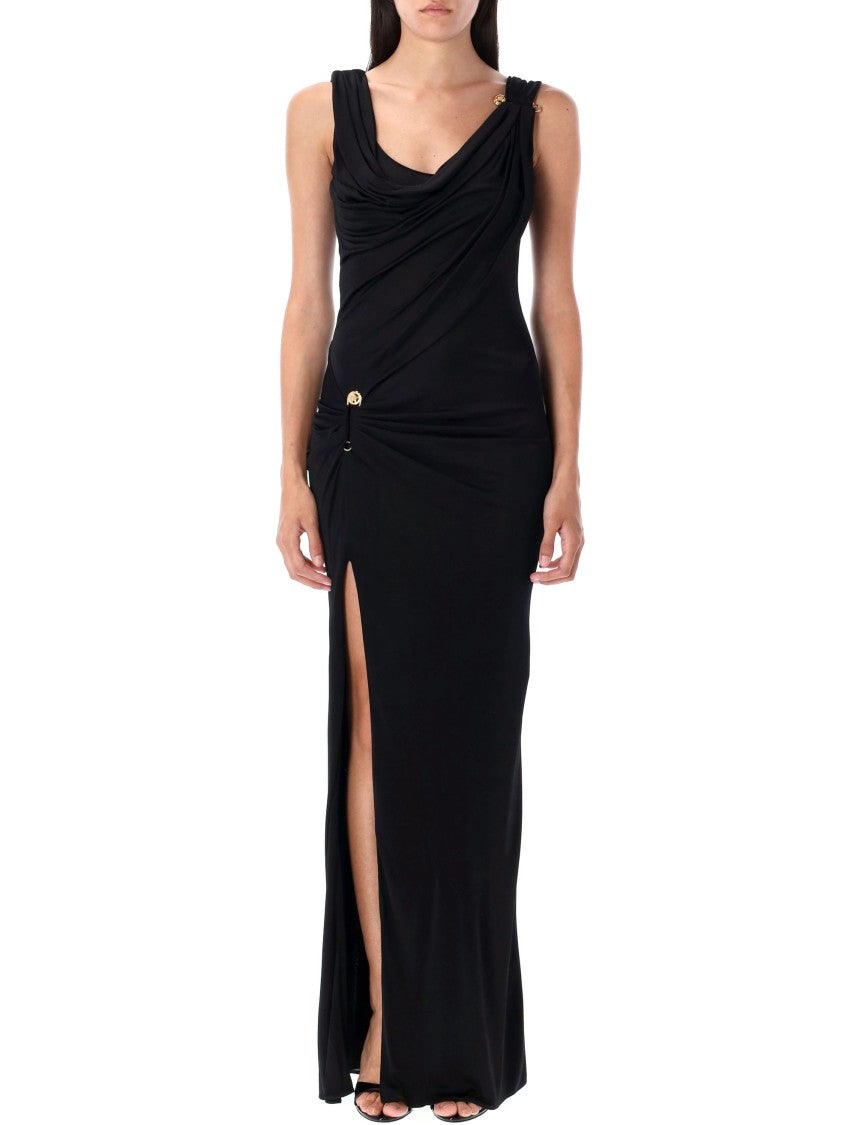 Versace Pin Draped Gown