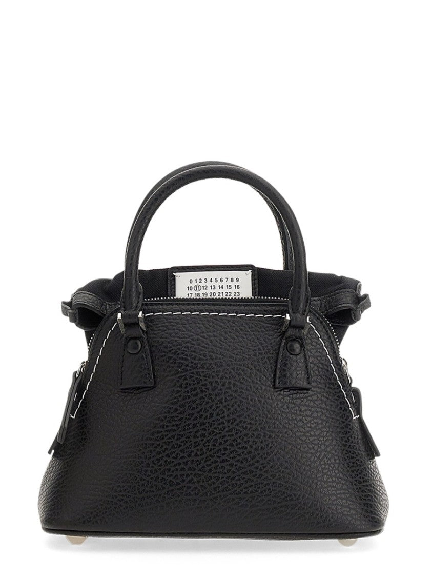 Maison Margiela Structured Textured Handbag With Detachable Chain Strap