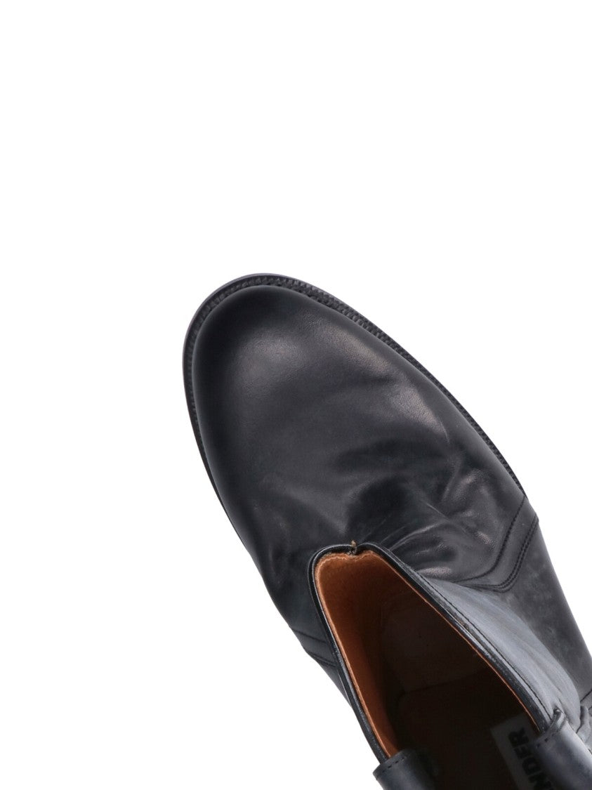 Jil Sander Mid-Calf Calf Leather Boots With Rounded Toe And Slip-On Design