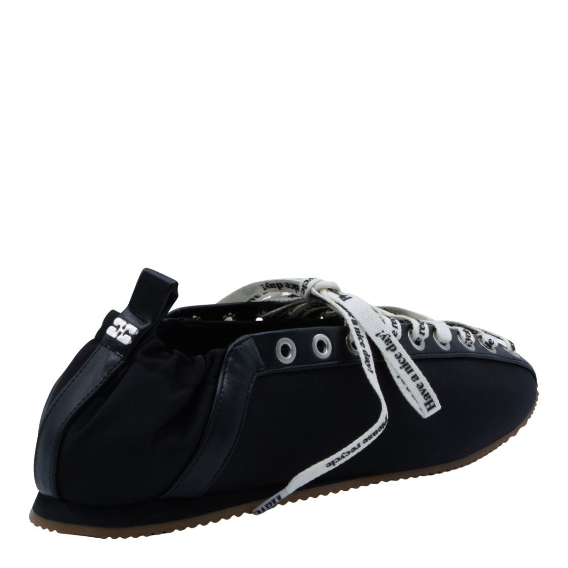 Ganni Timeless Black Flats With Rounded Toe And Minimalist Design