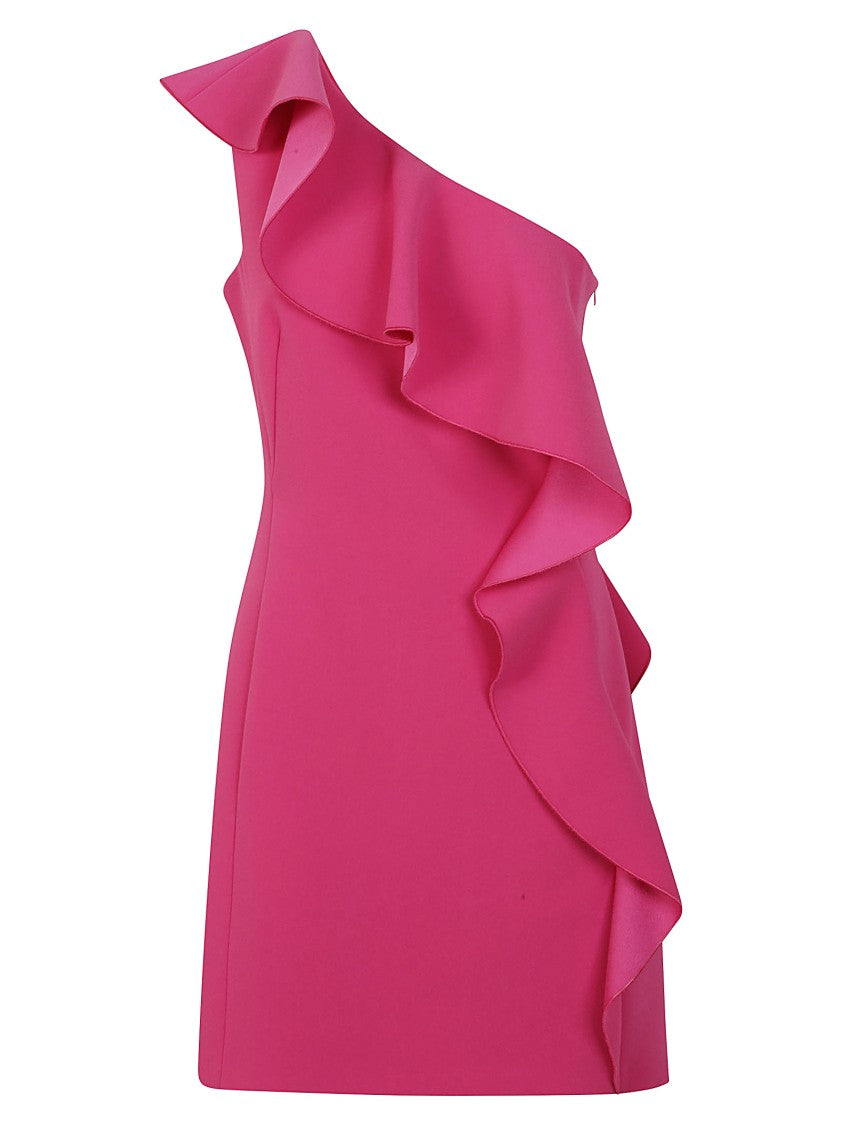 Max Mara One-Shoulder Mini Dress With Cascading Ruffle Detail