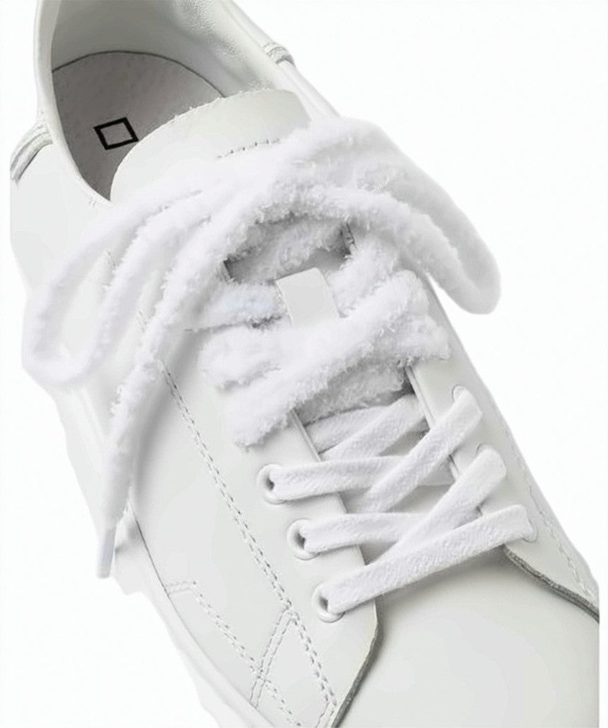D.A.T.E White Sfera Calf Leather Stitched Sneakers