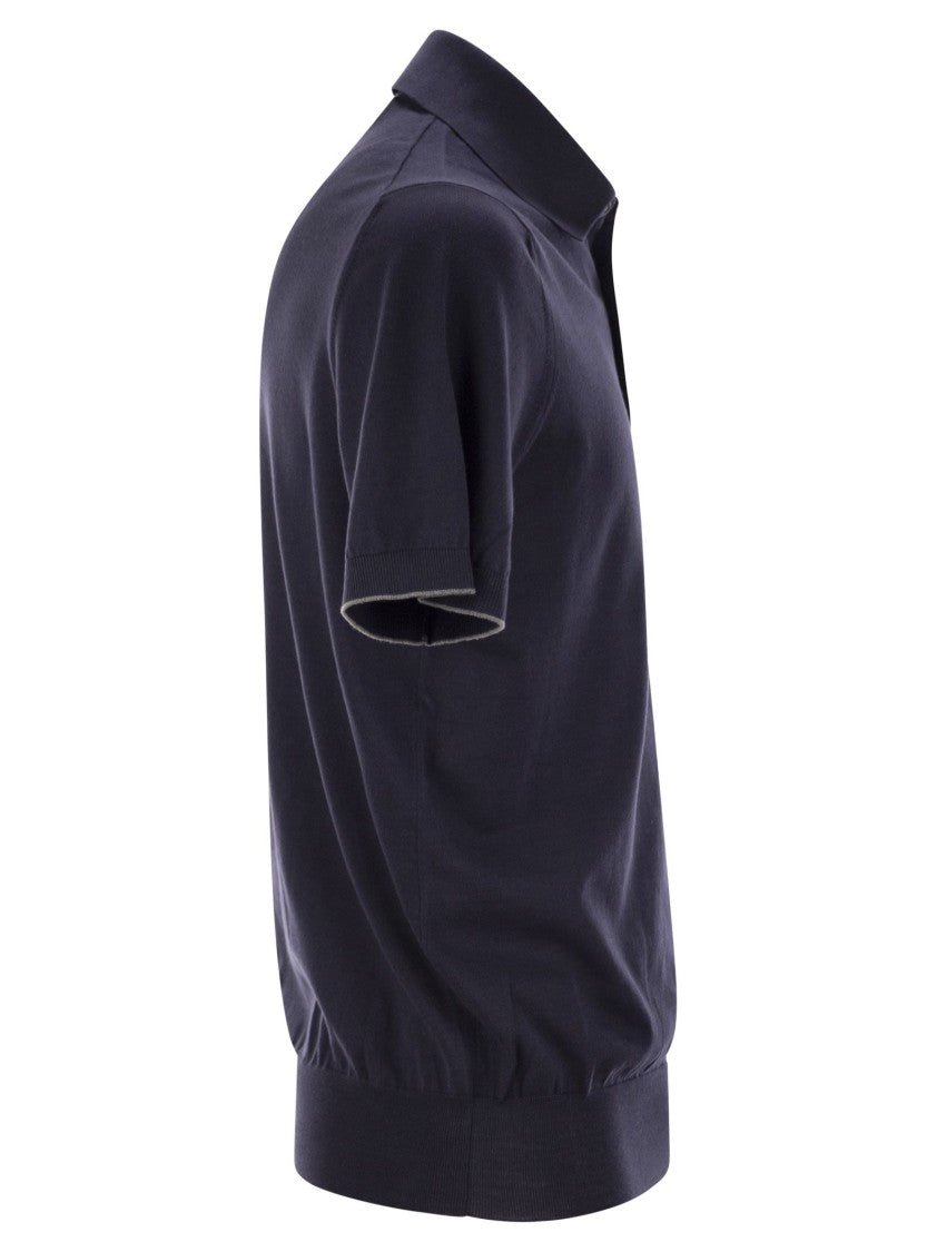 Brunello Cucinelli Lightweight Cotton Knit Polo Shirt