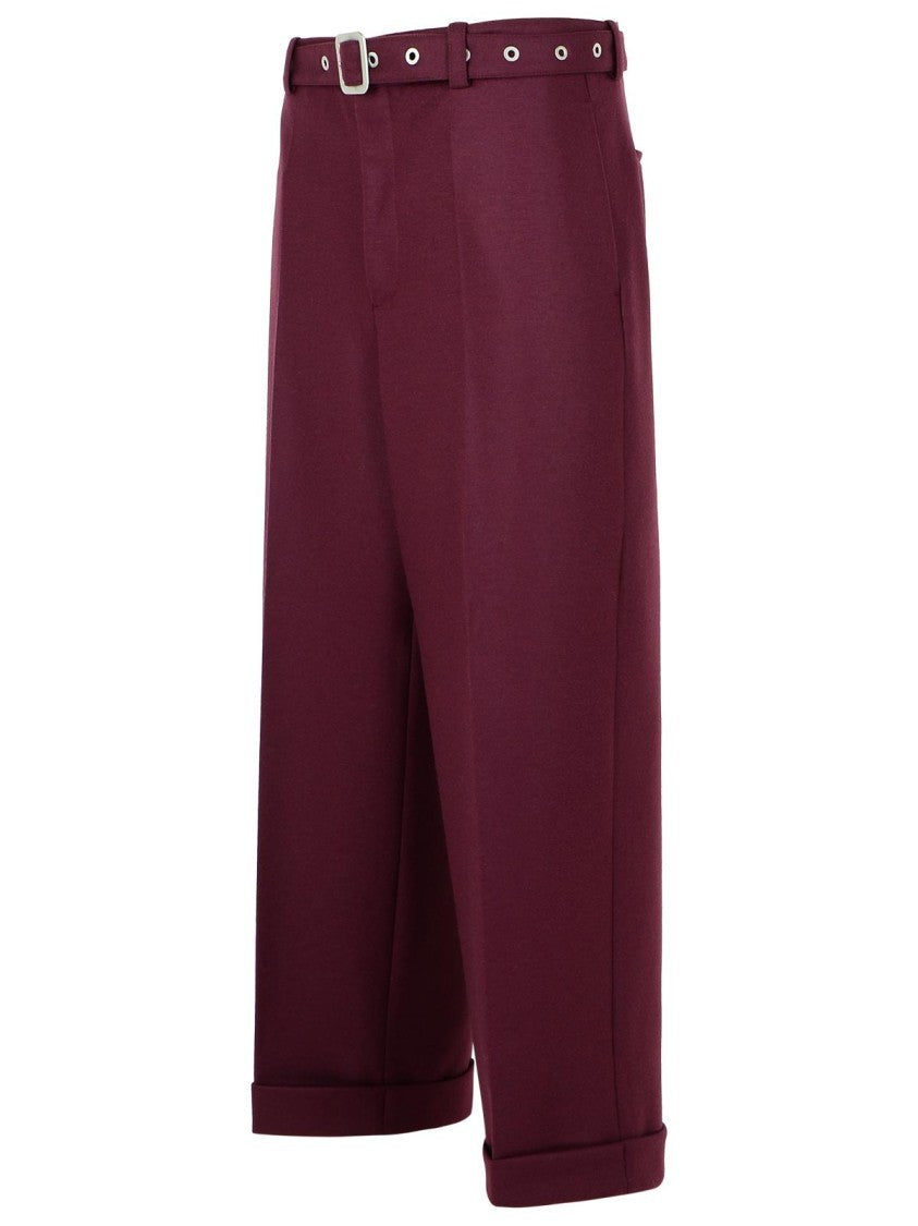 Jil Sander Wine Wool Pants