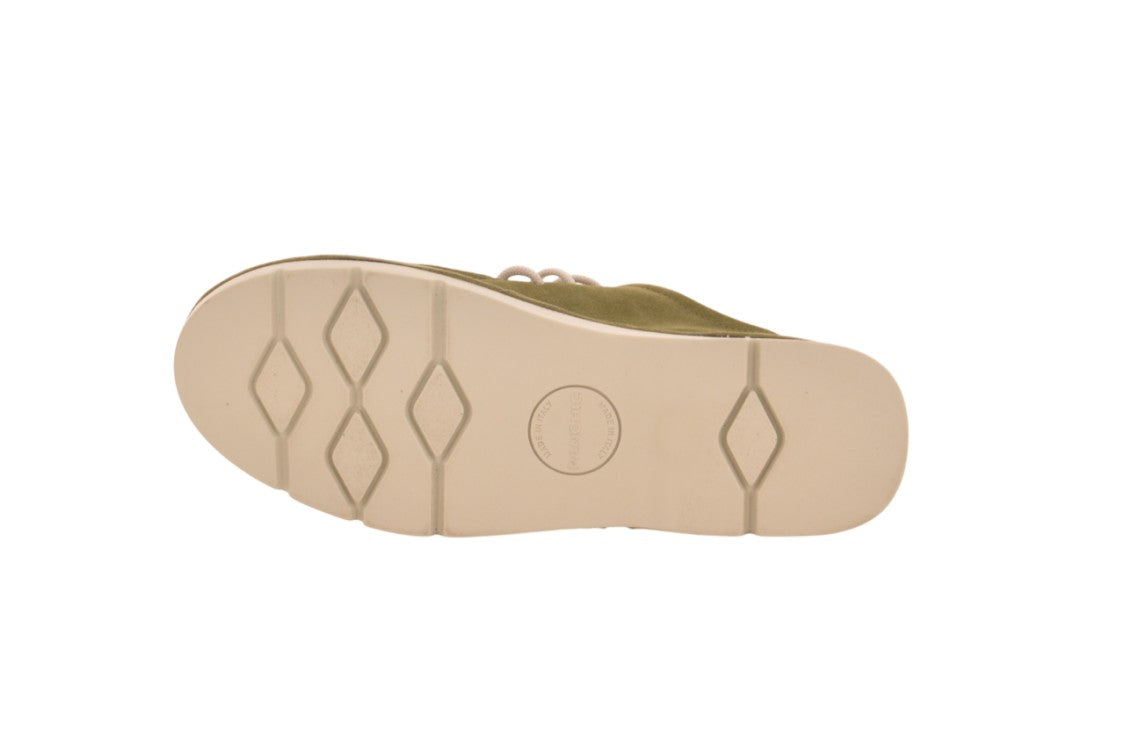 Panchic Olive Suede Tapered Silhouette Shoes