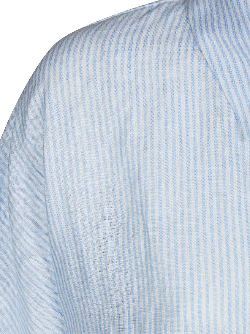 Friedman Light Blue White Striped Shirt