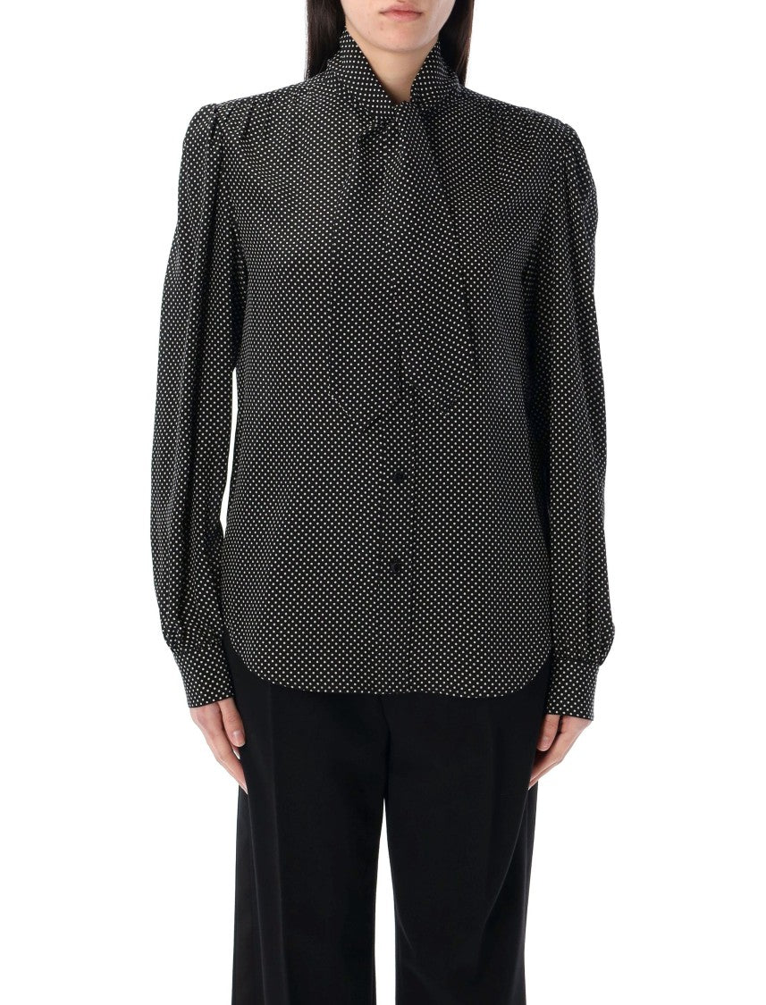 Saint Laurent Lavallière Tie Silk Blouse