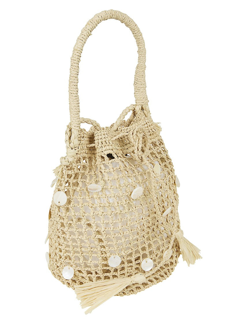 Alanui Handmade Raffia Tote Bag With Mother-Of-Pearl Details