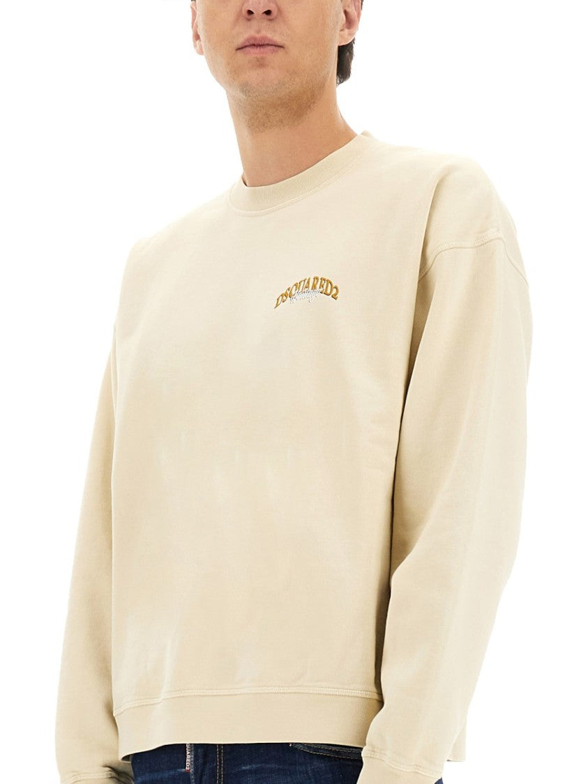 Dsquared2 Relaxed-Fit Cotton Sweatshirt With Curved Logo
