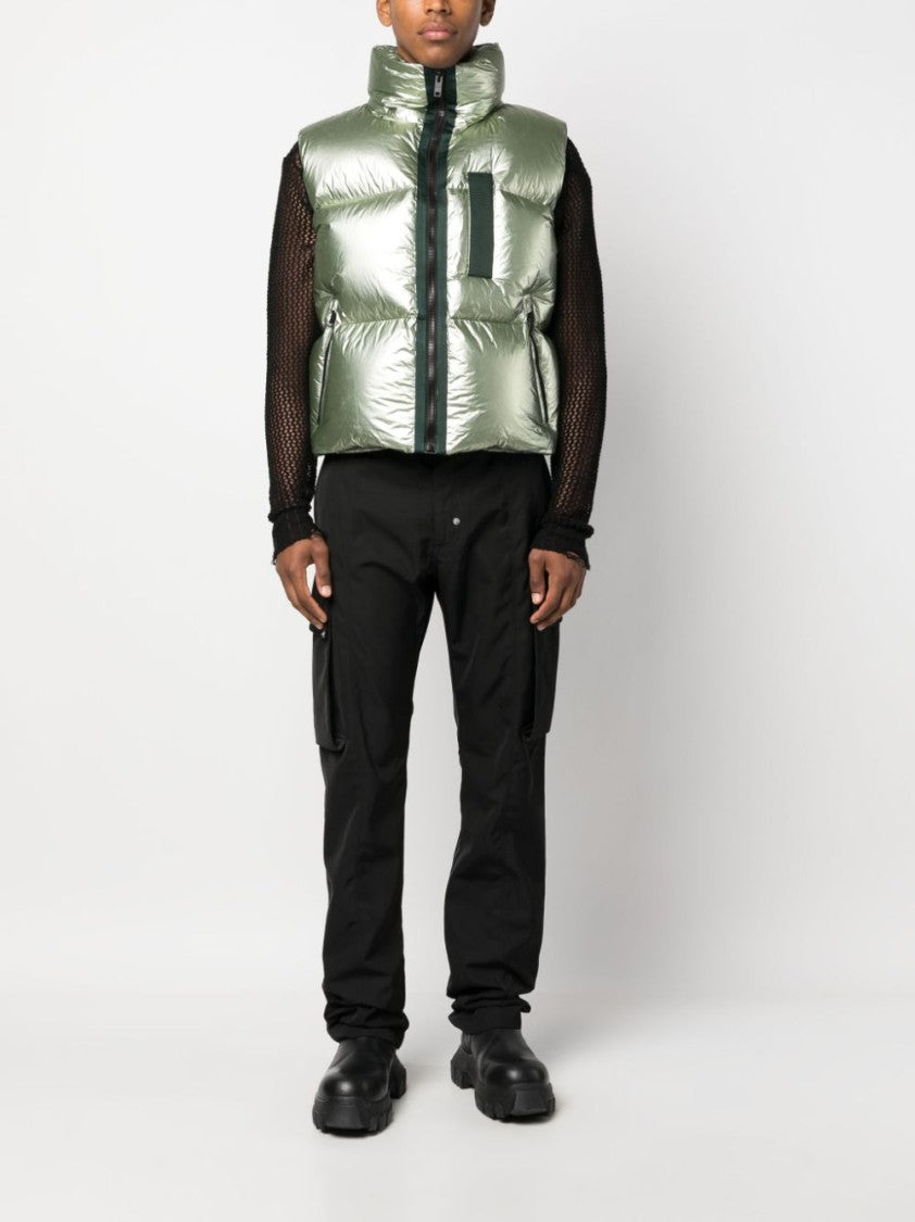 Givenchy Metallic-Finish Sage Green Down Gilet