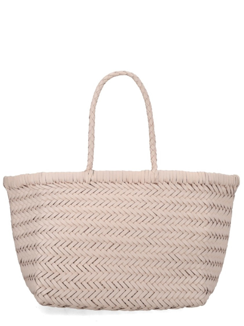Dragon Diffusion Triple Jump Small Woven Basket-Like Leather Tote Bag