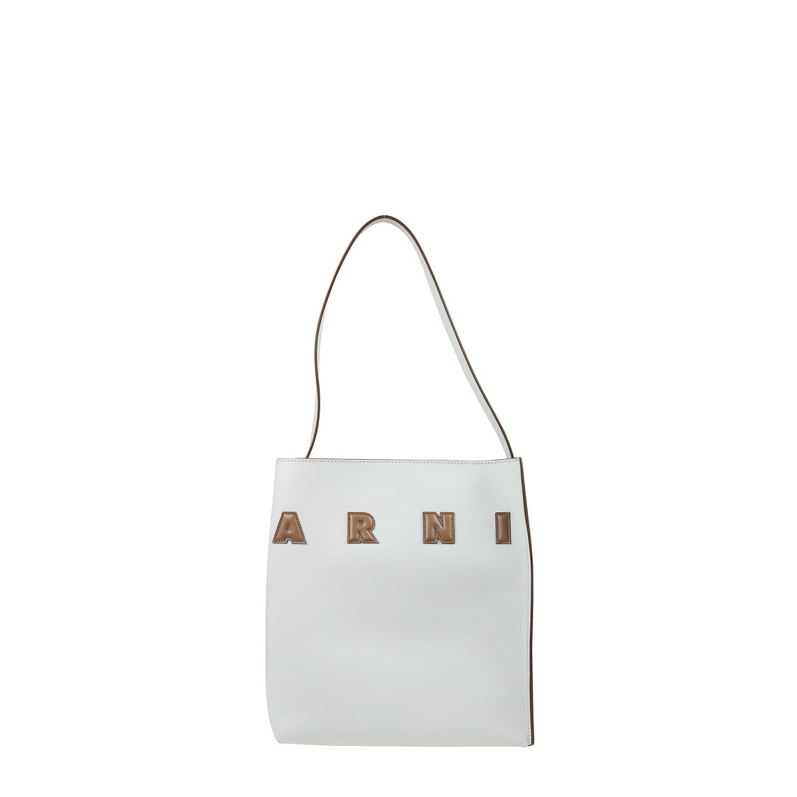 Marni White Leather Open-Top Bag