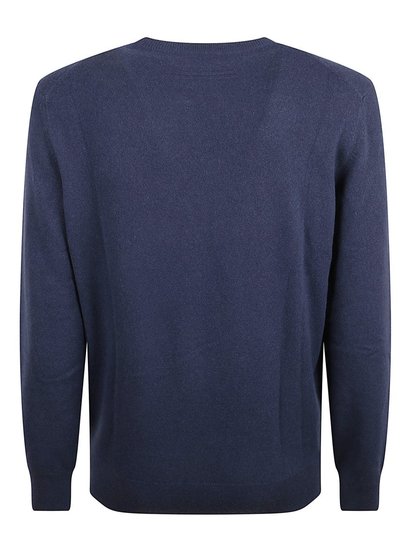 Zegna Classic Crew Neck Cashmere Sweater In Deep Navy