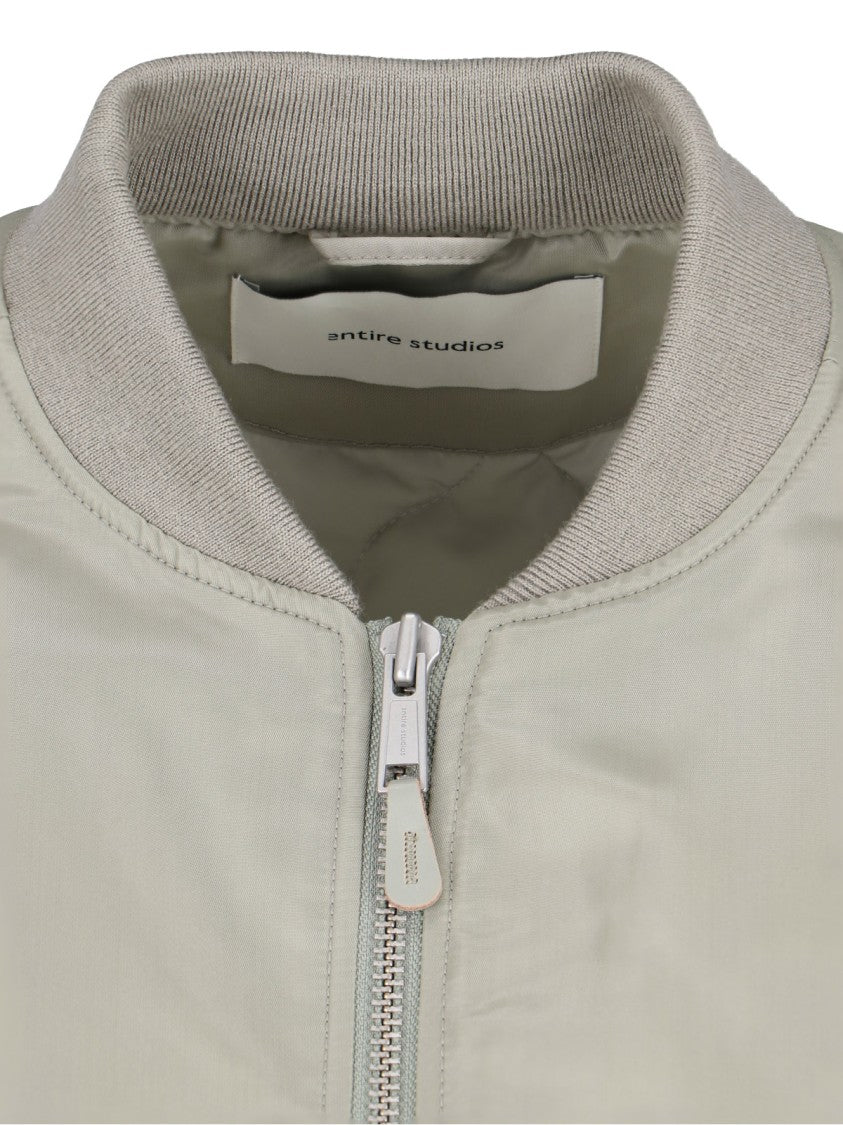 Entire Studios "Broad" Zip Bomber Jacket Grey