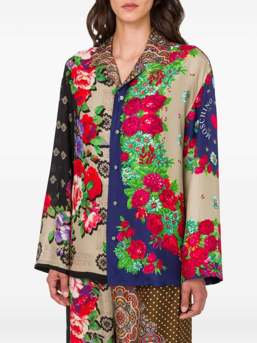 Moschino Multicolour Silk And Nylon Patterned Top