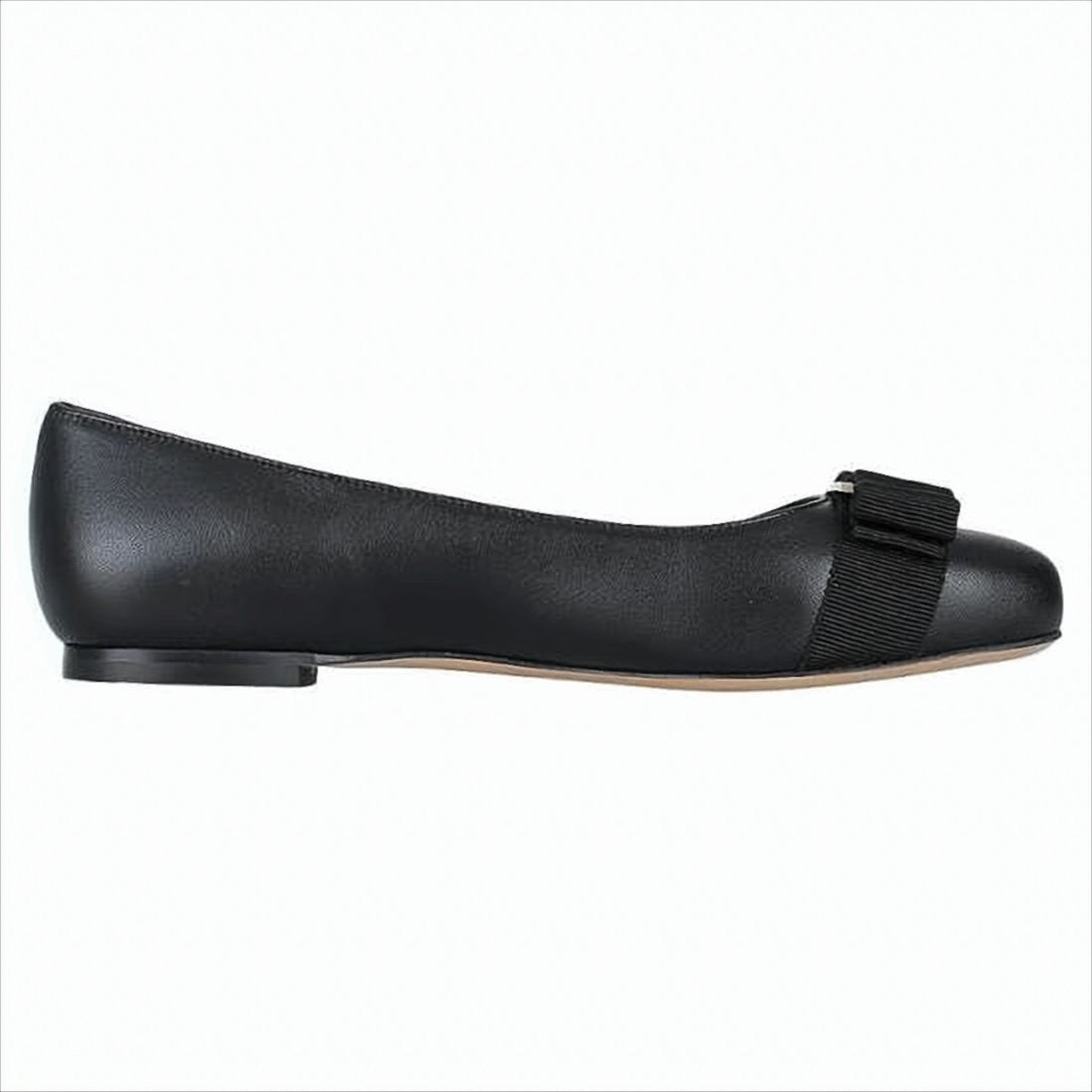 Salvatore Ferragamo Nappa Leather Flats With Grosgrain Bow