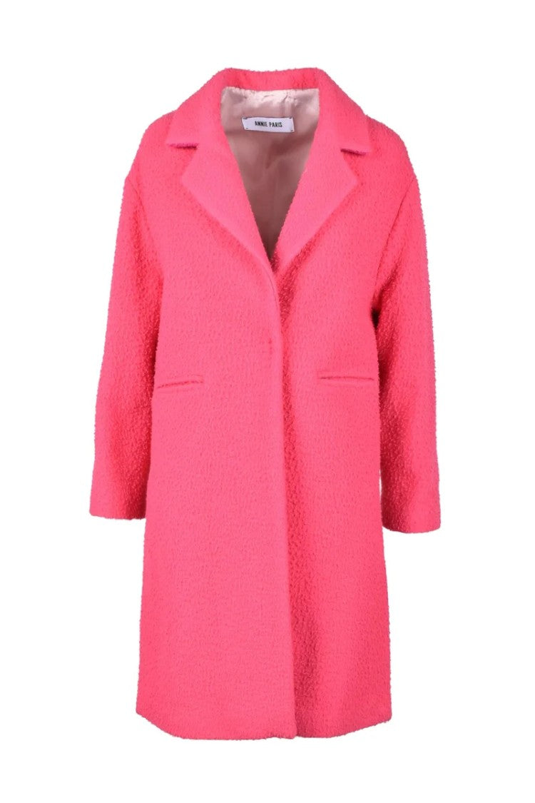 Annie Paris Virgin Wool Coat - Fuchsia