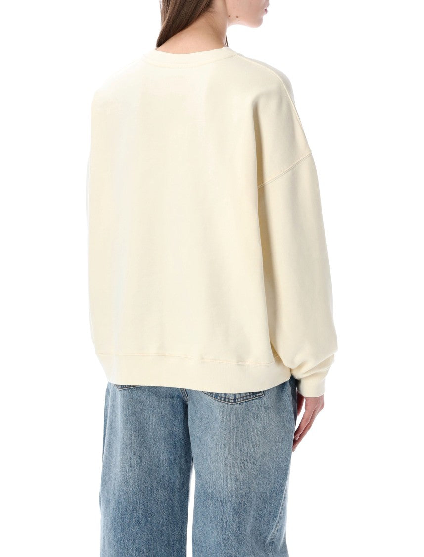 Anine Bing Miles Collegiate Oversized Cotton Fleece Sweatshirt