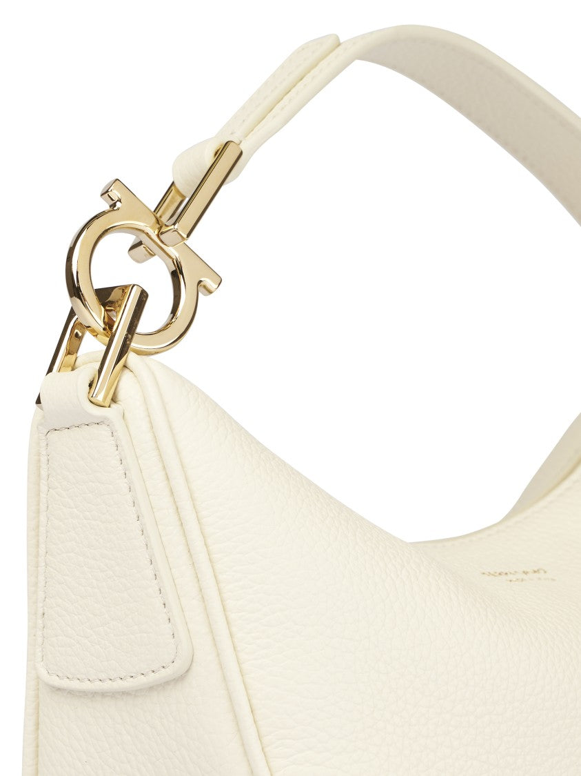 Ferragamo Crescent-Shaped Handbag In Textured Calf Leather