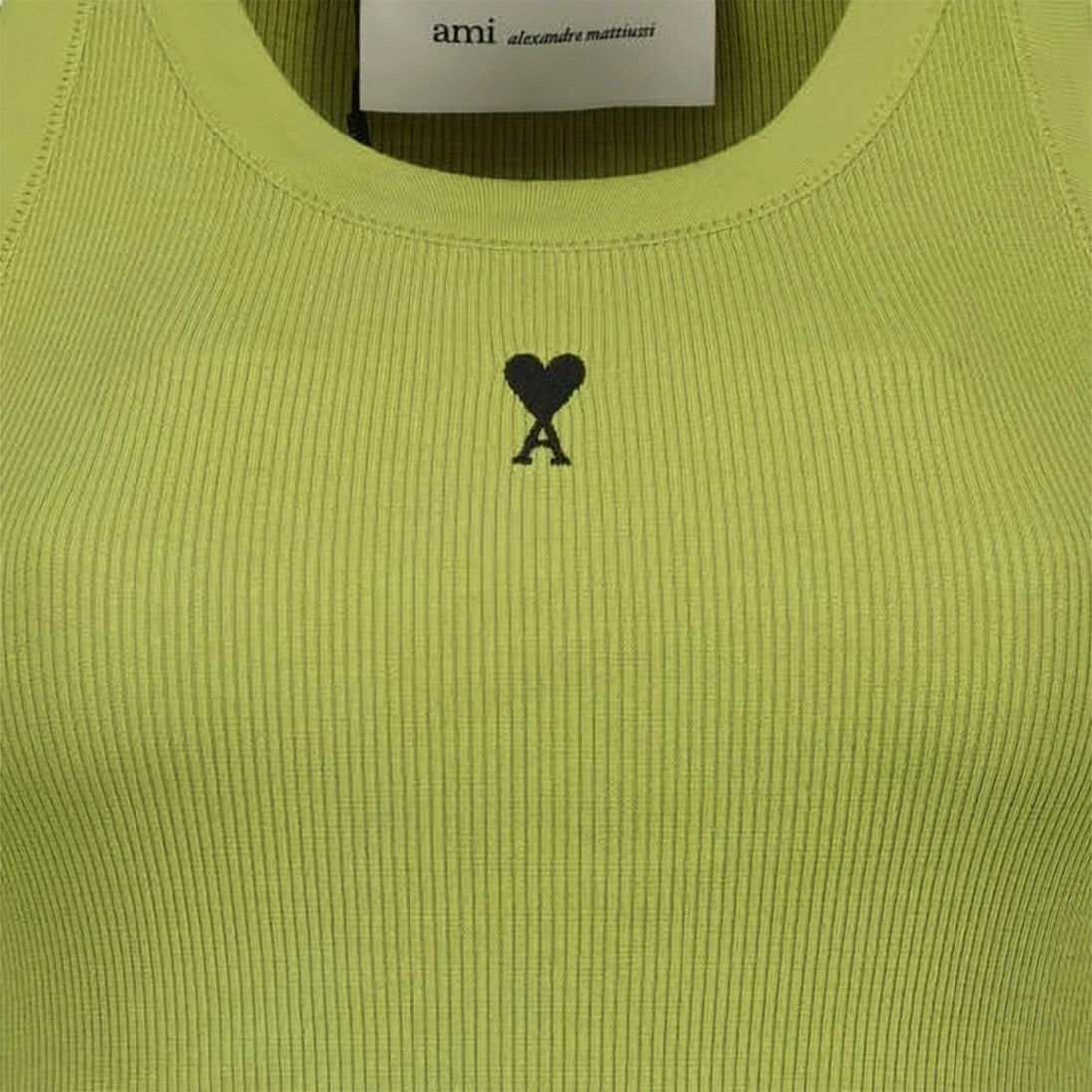 Ami Paris Ribbed Fitted Tank Top