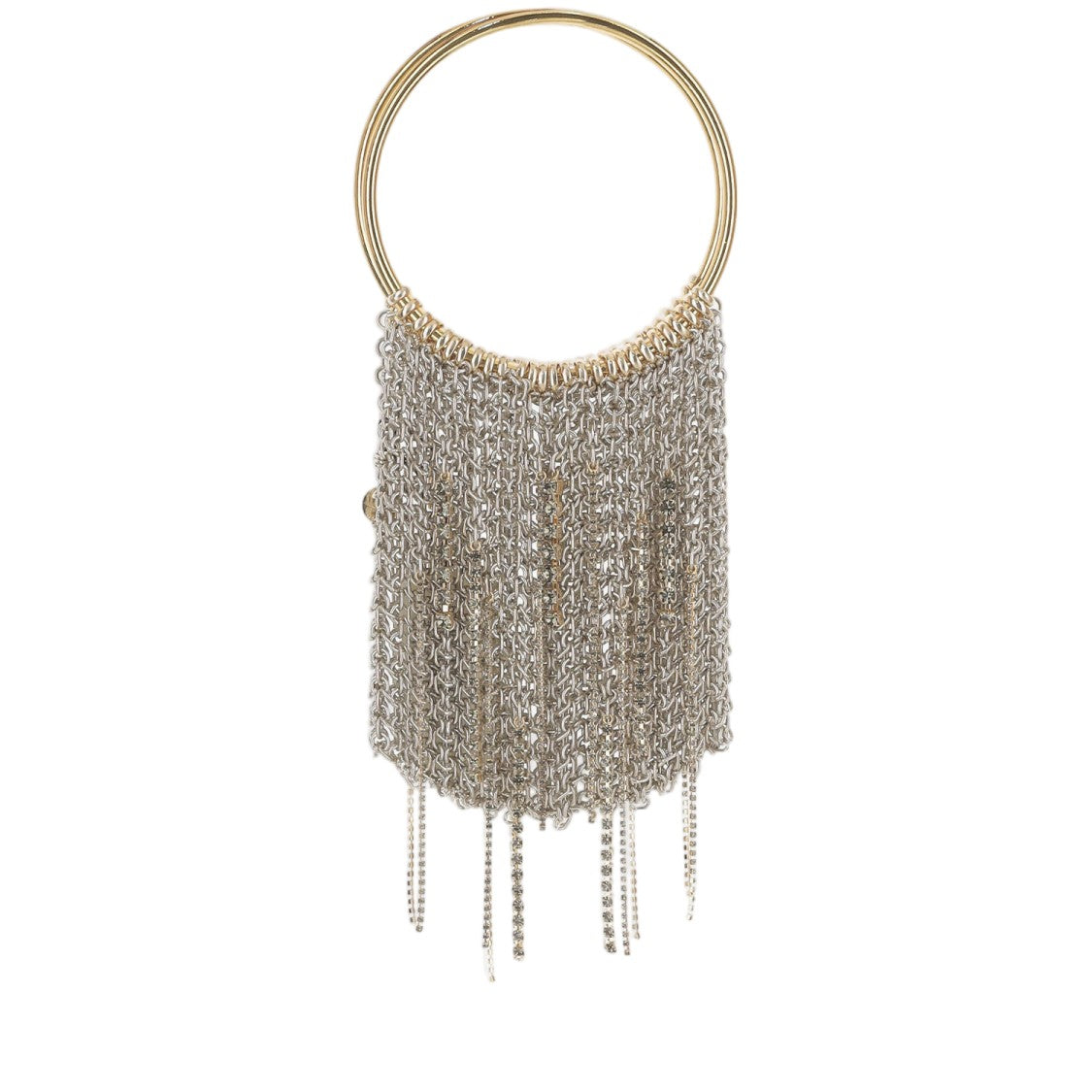 Silvia Gnecchi Handbag With Chain Fringes And Circular Handles