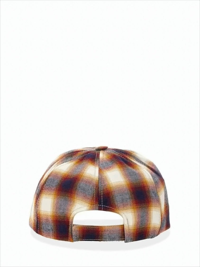 Isabel Marant Plaid Cotton Baseball Cap With Embroidered Logo