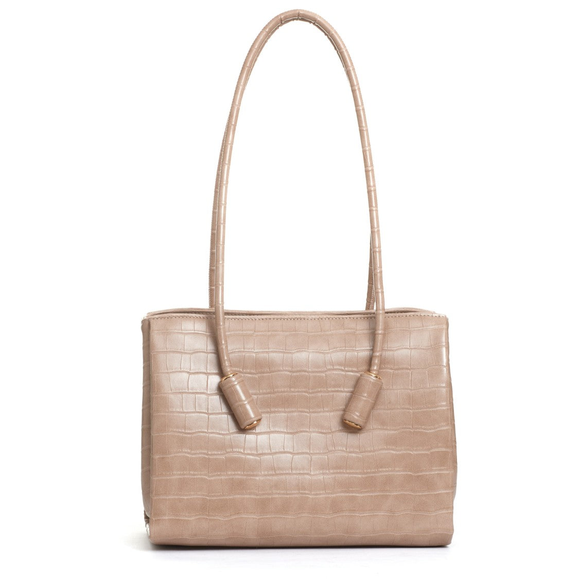 Themoirè Beige Crocodile Bag