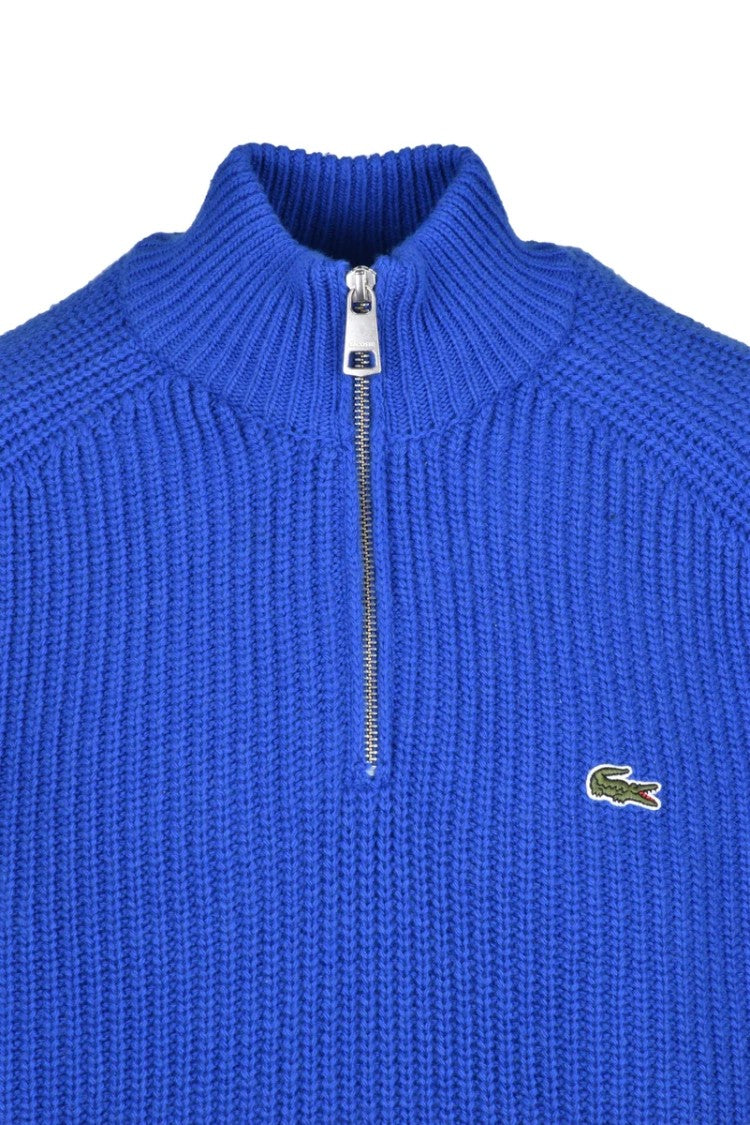 Lacoste Half Zip Wool Sweater - Blue