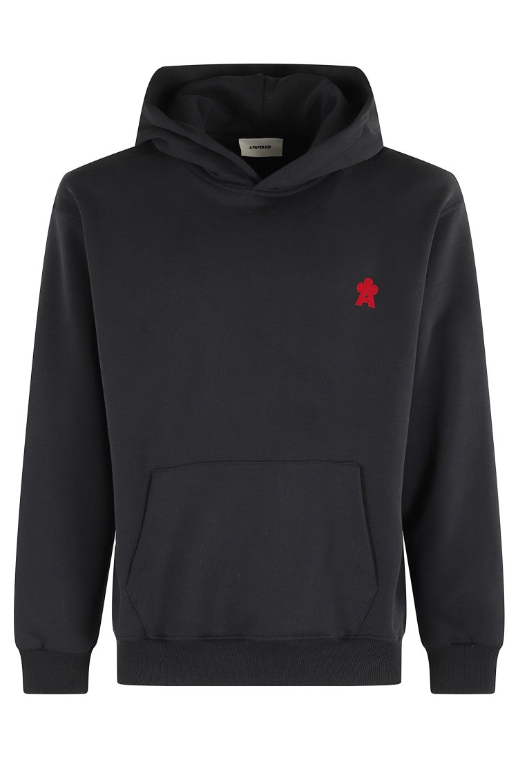 A Paper Kid Relaxed-Fit Black Hoodie With Front Pocket