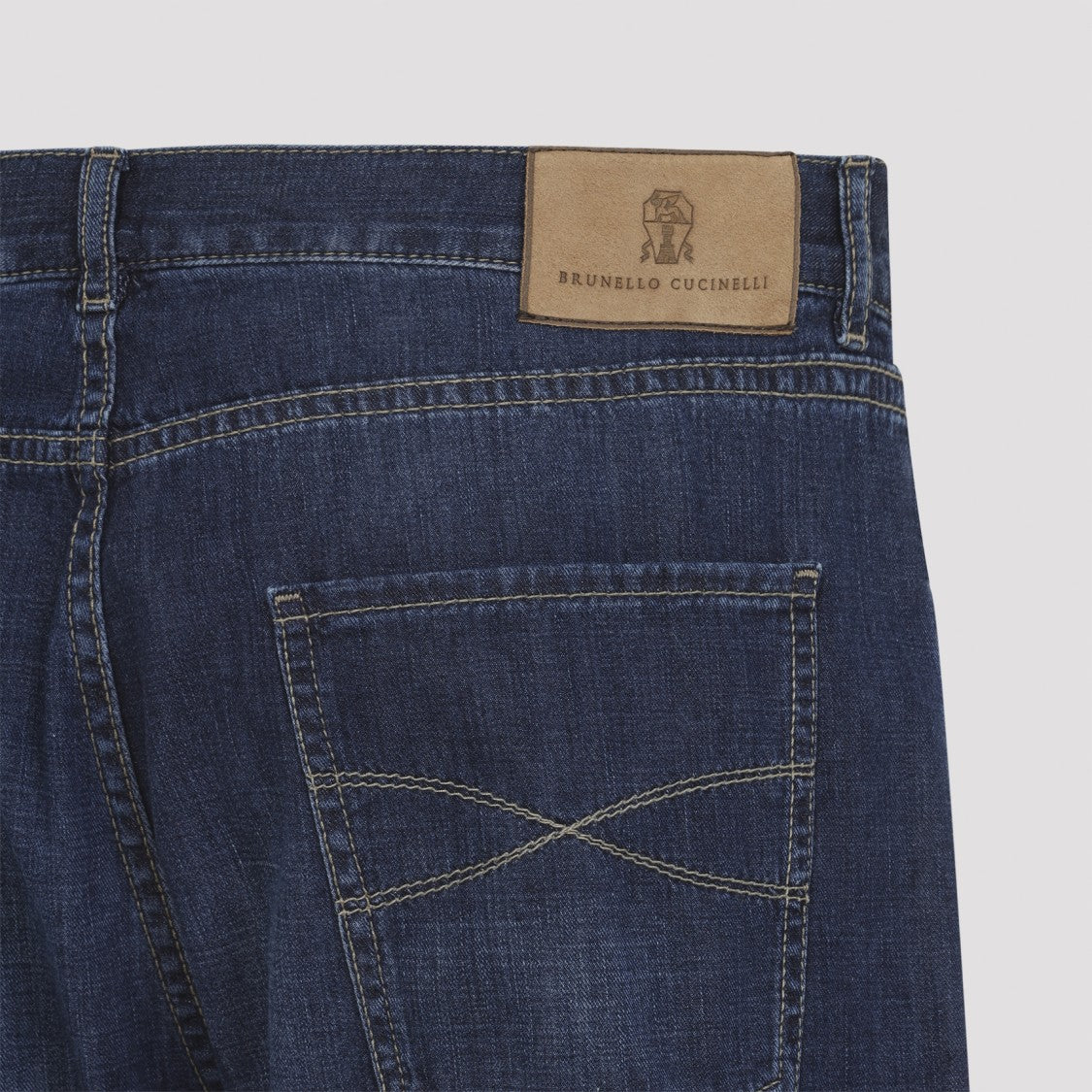 Brunello Cucinelli Classic Straight-Leg Jeans With Distinctive Stitching