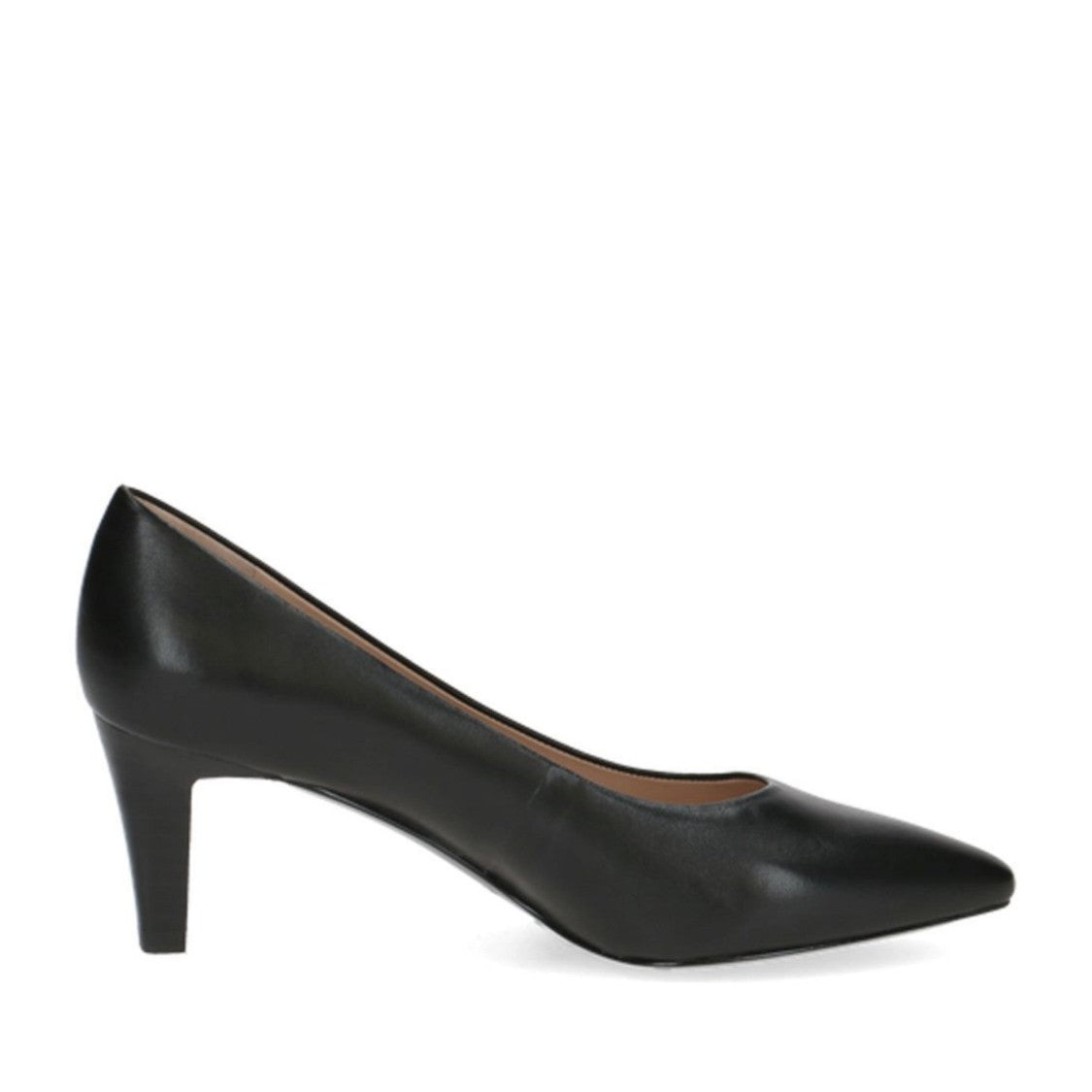 Peter Kaiser Black Pointed Toe Elevated Heel Smooth Leather Dress Pumps