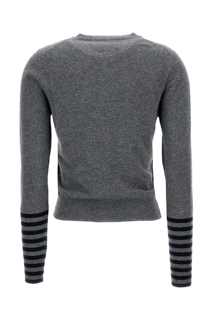 Plan C Ribbed Grey Wool Cardigan