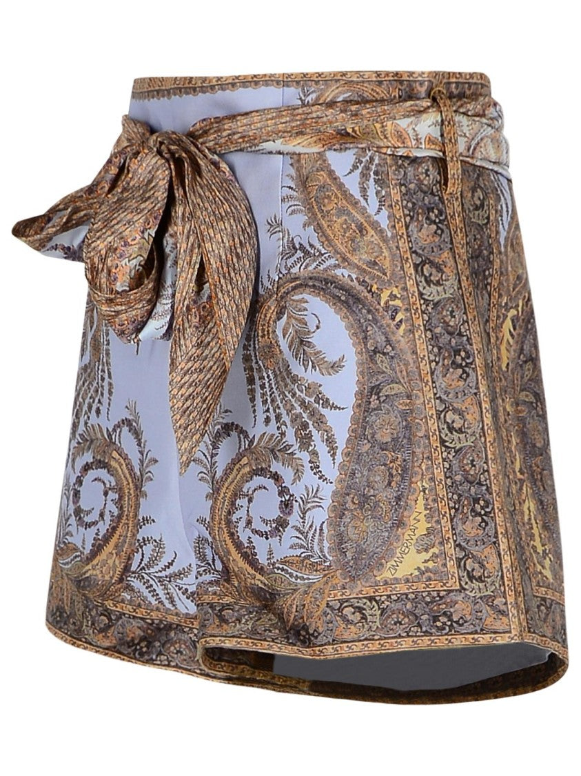 Zimmermann Lilac Silk Blend Shorts