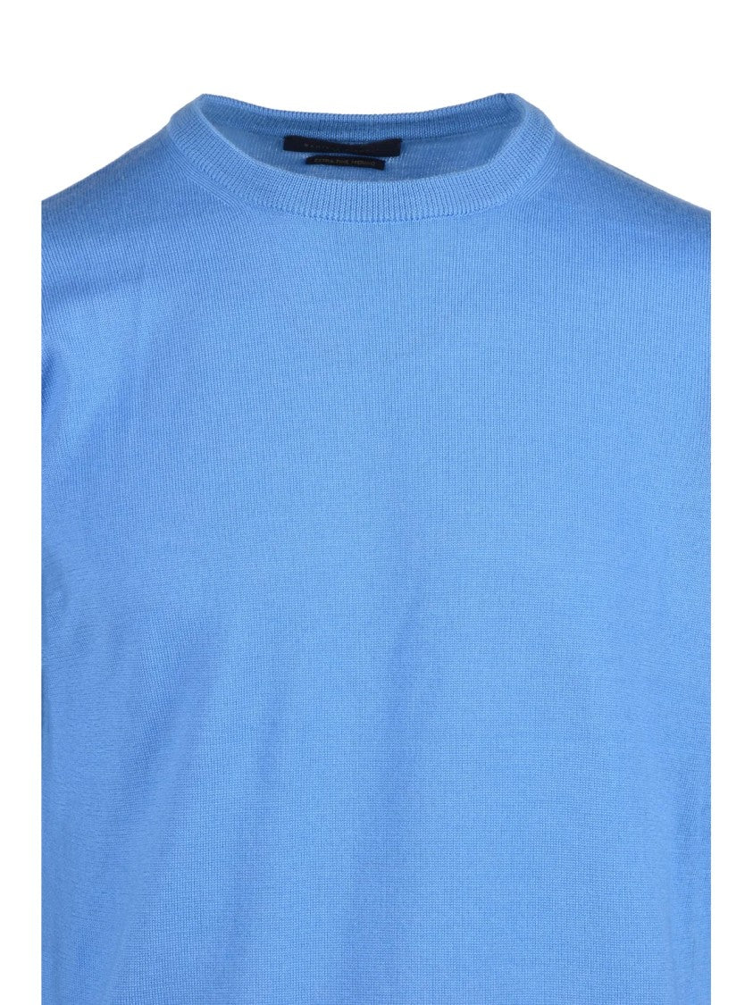 Daniele Fiesoli Crewneck Pullover In Extrafine Merino Wool With Ribbed Details